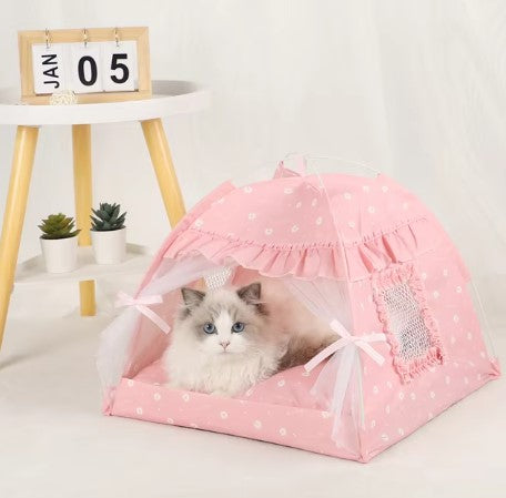 Maison-pour-chat-tente-chic-rose